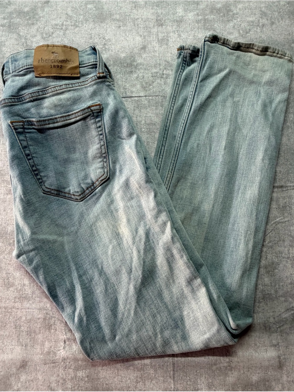 Abercombie & Fitch Kids Straight Girls Blue Jeans Fake Holes Size 13/14